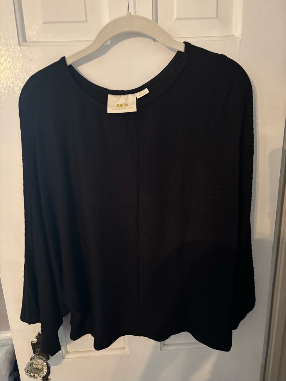 Anthropologie Black Women's Relaxed Long Sleeve Top